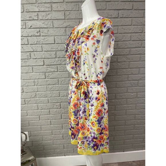 Emma & Michele Spring / Summer Multicolored Floral Shift Dress Size 14 - Picture 3 of 12